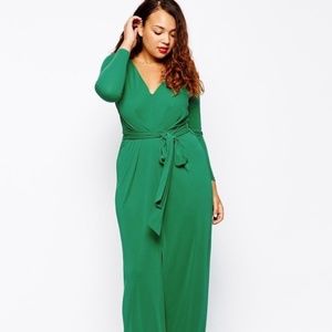 Asos Curve Grecian Style Maxi Faux Wrap Dress